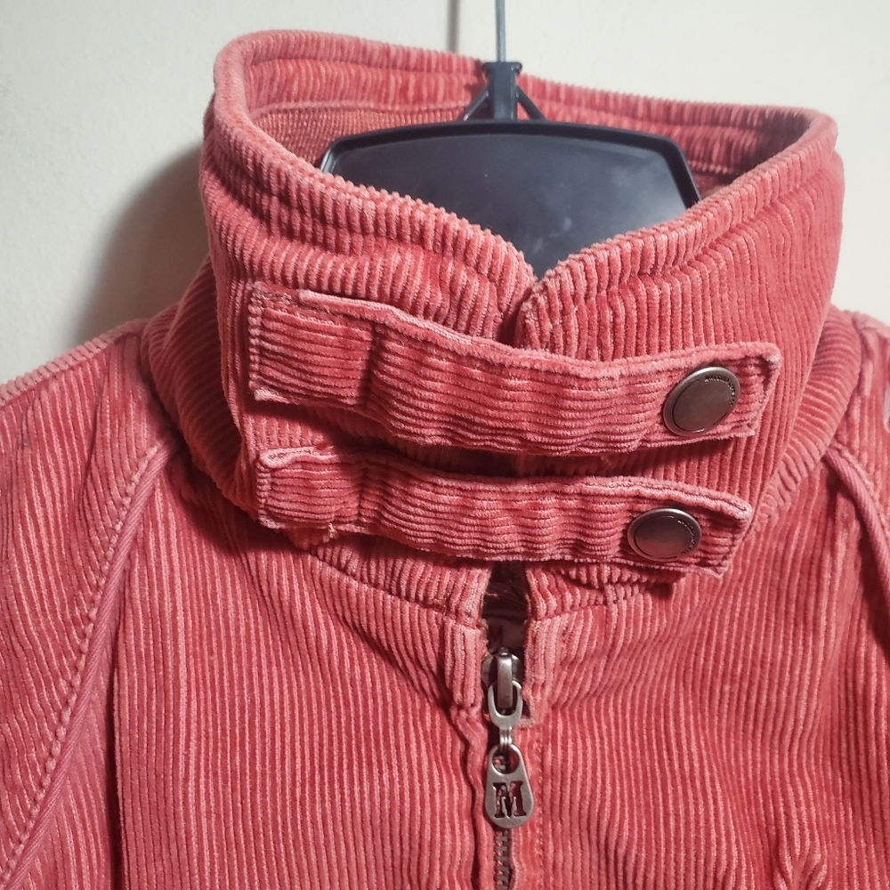MOSSIMO SUPPLY CO. Corduroy Biker Style Jacket Coat Salmon Color Women's M - EUC - Picture 4 of 10